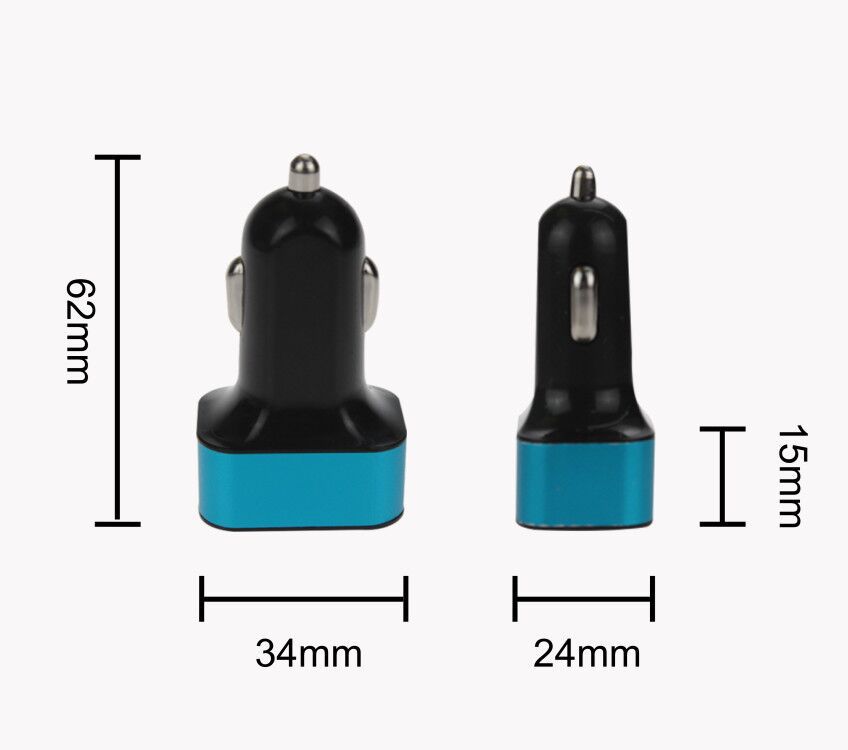One drag three 3USB aluminum alloy Mobile Phone Car Charger smart phone car charger multi-port car charger cross-border wholesale