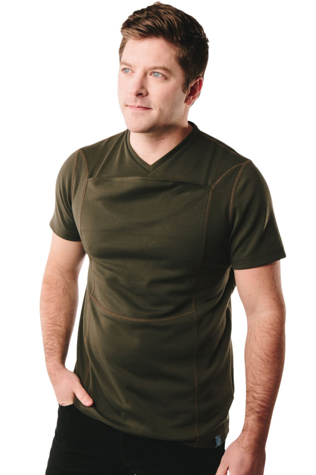 Amazon AliExpress Kangaroo Dad Multifunctional Clothes Kangaroo V-neck Casual T-shirt Men