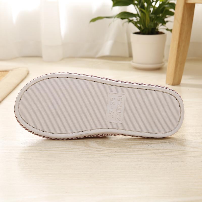Factory Goods Couple Cotton Drag Women's Summer Linen Home Indoor Wood Floor Soft Bottom Casual Anti-Slip Shoes Spring and Autumn