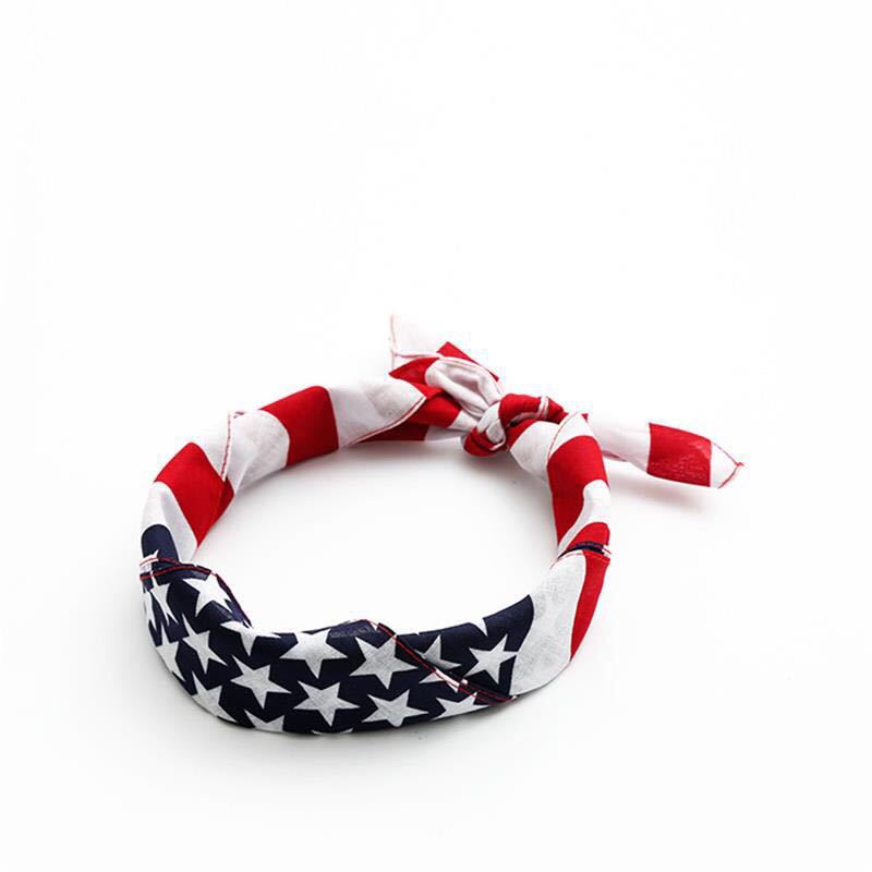 American Flag Square Square Cotton Printed Big Handkerchief Multifunctional Bicycle Turban Scarf Wholesale Independence Day Cross Border