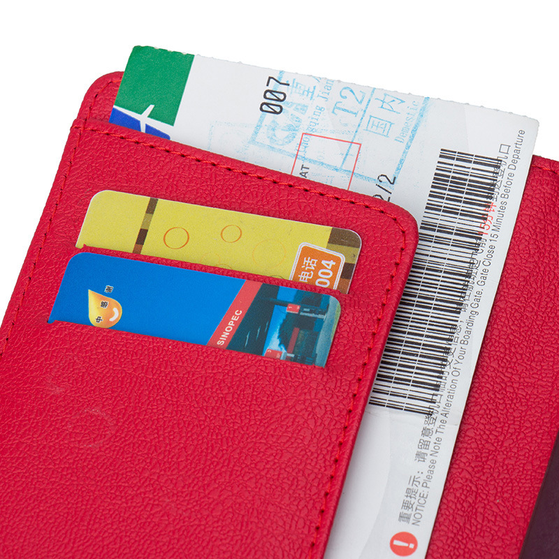 Business Korean-style Passbook Holder Net Face Blank Face Double Edge Machine Ticket Holder Leather Passbook Case Wholesale Can be Made