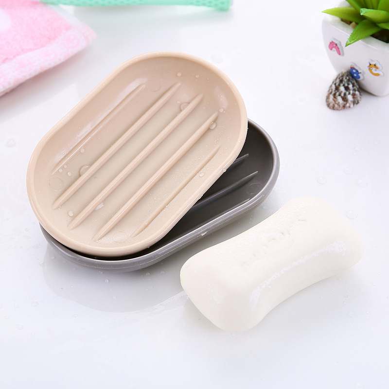 Oval Soap Box Toilet Portable with Lid Creative Household Cute Non-perforated Drain Soap Rack Travel Soap