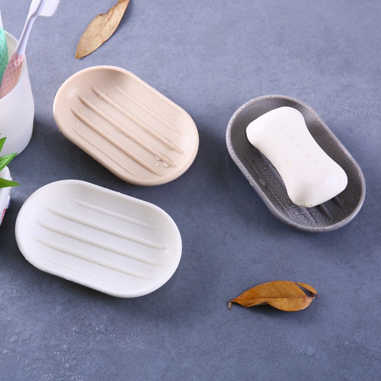 Oval Soap Box Toilet Portable with Lid Creative Household Cute Non-perforated Drain Soap Rack Travel Soap