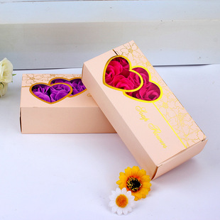 Valentine's Day 10 Double Heart Rose Soap Flower Gift Box Festival Promotional Gift Gift Wedding Return