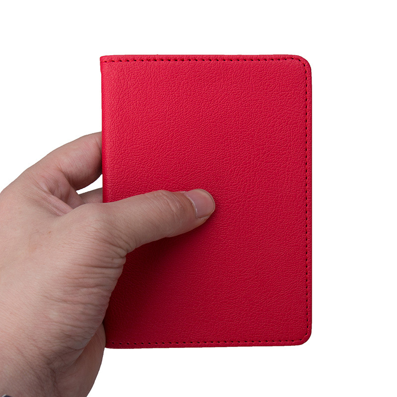 Business Korean-style Passbook Holder Net Face Blank Face Double Edge Machine Ticket Holder Leather Passbook Case Wholesale Can be Made