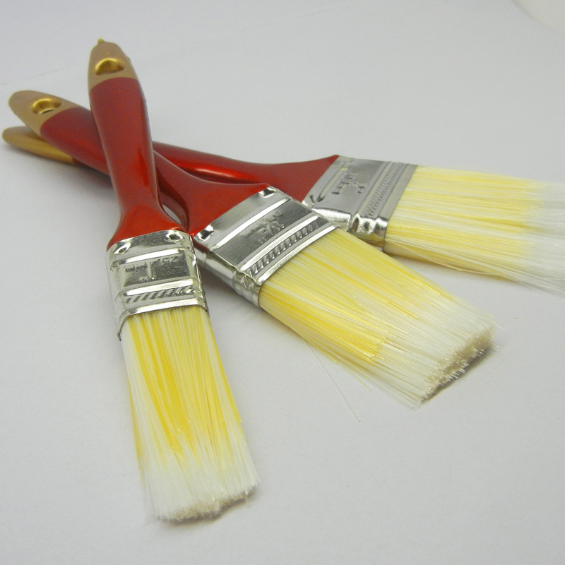 Dark red plastic handle nylon coating brush household dust removal paint brush 3PCs set cleaning tool brush