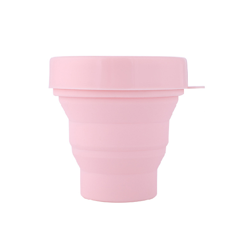 Silicone Folding Water Cup Portable Travel Take-out Drinking Cup Round Cartoon Cup Retractable Cup Cartoon Mouthwash Cup