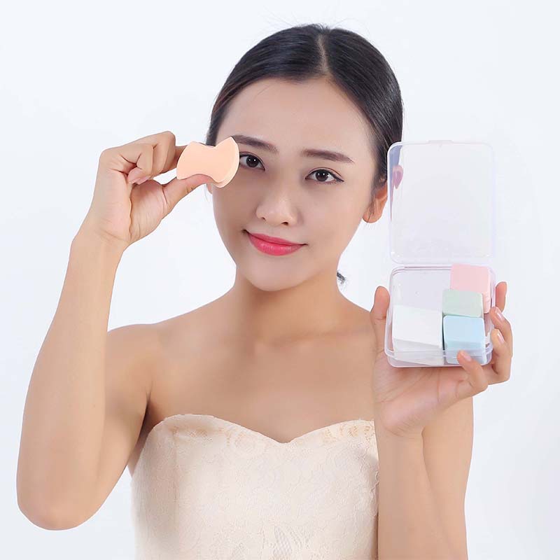 [Boxed powder puff] non-latex powder puff diamond heart-shaped round powder puff beauty tools wholesale generation