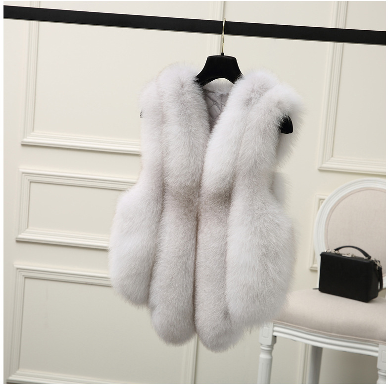 Factory wholesale imitation fox fur new fashion fur vest women's winter casual Korean warm fur coat
