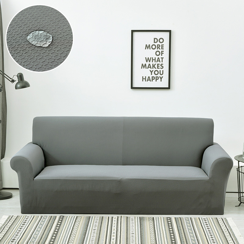 Japanese-style waffle fabric sofa cover with elastic tight fit full cover dustproof sofa cover and cushion cover towel