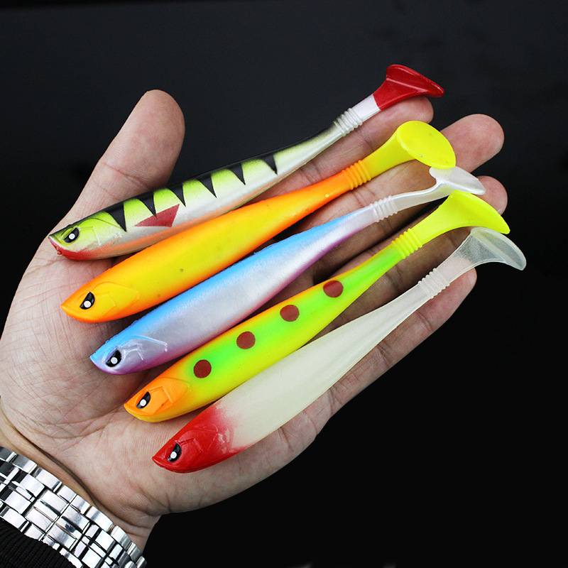 威とt尾軟魚12cm/10g背中に溝付き虹魚pvc材質ソフトシミュレーションルアー|undefined