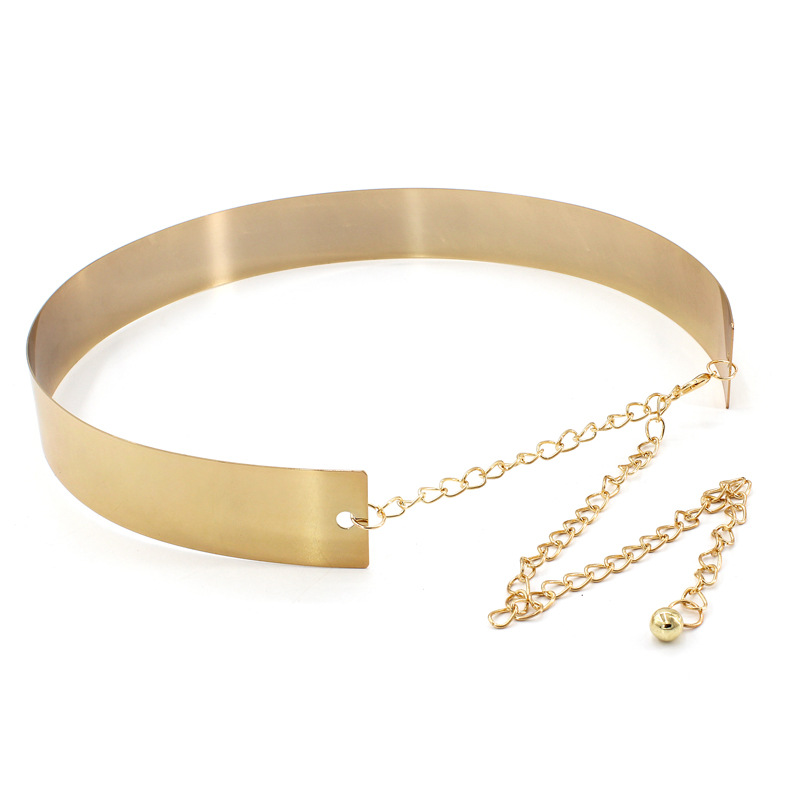 Women's European and American overcoat dress iron waist seal ladies skirt Joker metal wide accessories waist chain a variety of a generation of hair