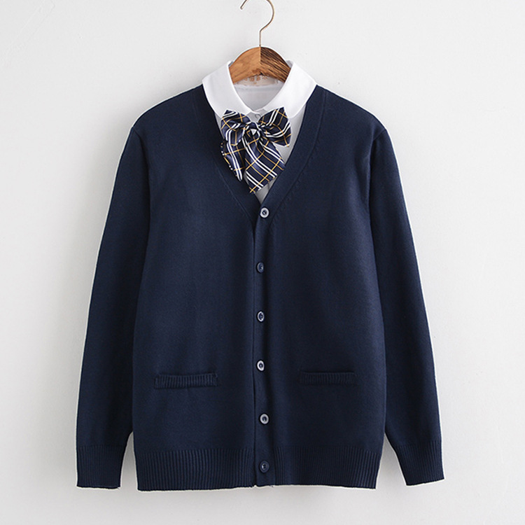 Student Class Uniform School Uniform Suit Men's and Women's College Style Korean Style Junior High School and High School Students Cardigan Sweater jk Uniform Performance Costsize