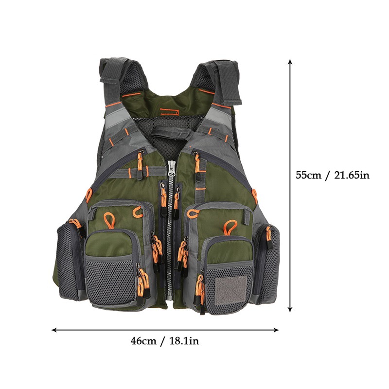 Fishing Life Jacket Sandy Fishing Suit Boat Fishing Sea Fishing Road Asia Multi-functional Multi-pocket Portable with Floating Material Removable