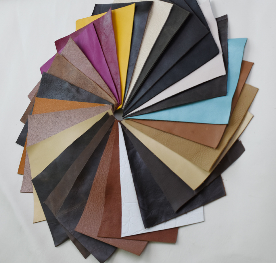 Cross-border leather goods supply year-round sales in stock of various styles of first-layer panels rectangular cowhide sample leather