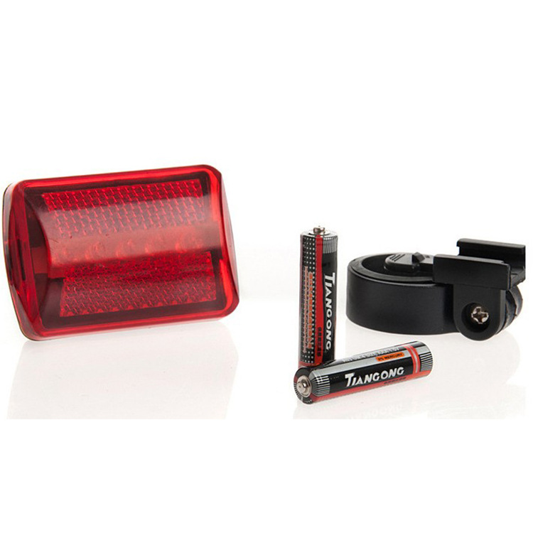 Bicycle taillight riding night riding warning bicycle 5LED square battery mountain bike taillight bicycle light