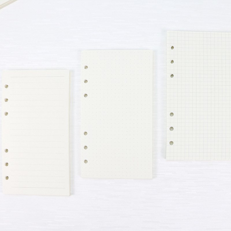 12 A6 Student 6-hole loose-leaf replacement A5 ivory white notes inner page book A7 horizontal grid notebook inner core