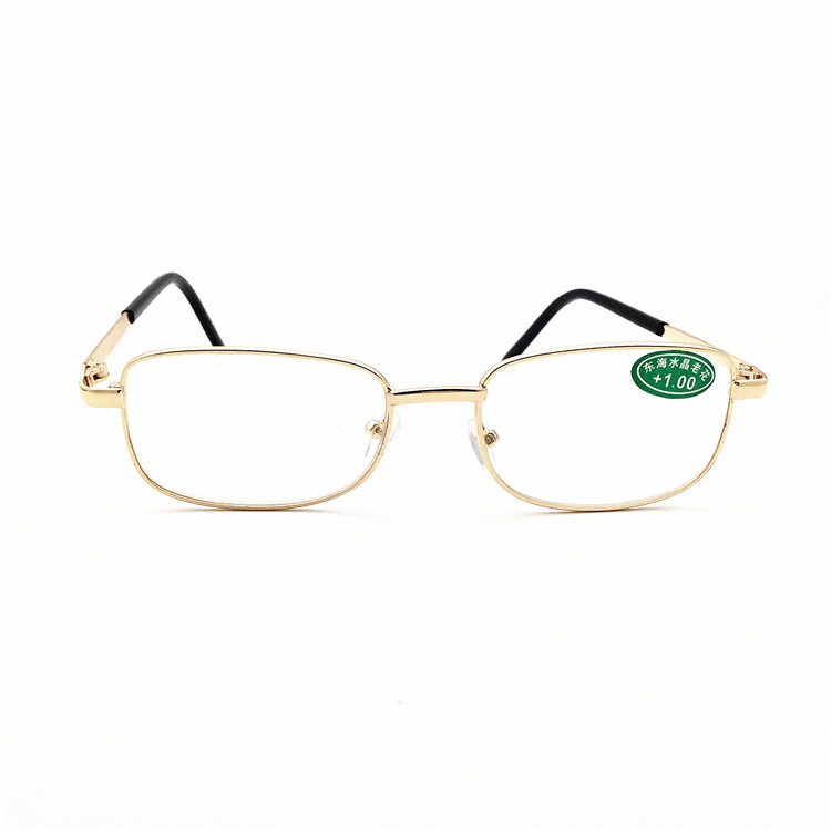 2020 New Metal Resin Tablet Presbyopic Imitation Donghai Crystal Reading Glasses with Stall Running Jianghu Old People's Mirror