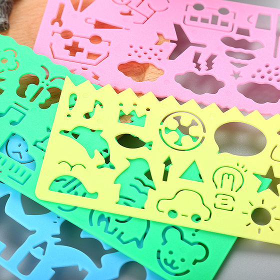Creative Children's Multifunctional Educational Varied Ten Thousand-Flower Ruler Cute Student Stationery Drawing Practice Drawing Set Ruler