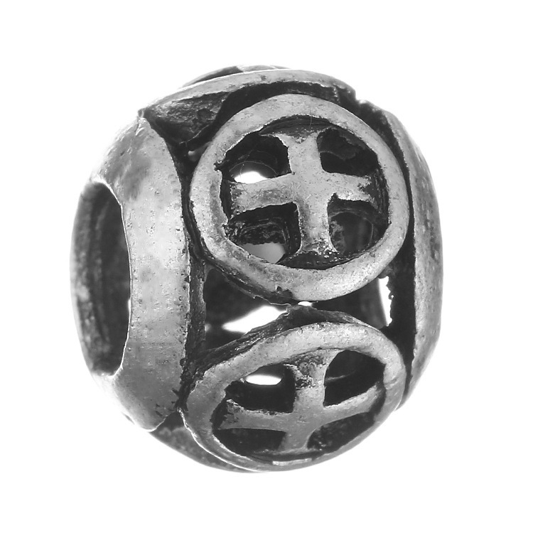 合金の透かし彫りのボールの玉はdiyの大きい穴の玉のブレスレットの部品をまとめて玉の対外貿易のアクセサリを隔てて卸売りします。|undefined