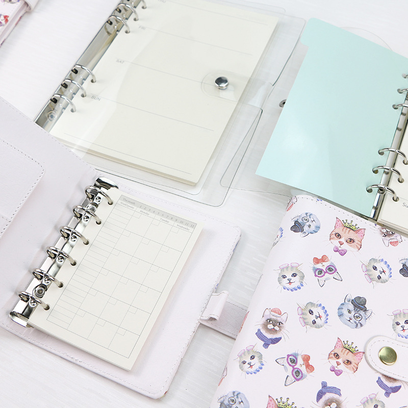 12 A6 Student 6-hole loose-leaf replacement A5 ivory white notes inner page book A7 horizontal grid notebook inner core