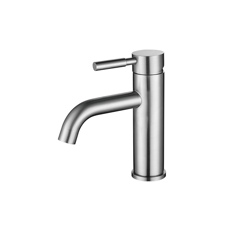 Wholesale 304 stainless steel bathroom brushed wash basin single hole wash basin hot and cold under counter basin basin faucet
