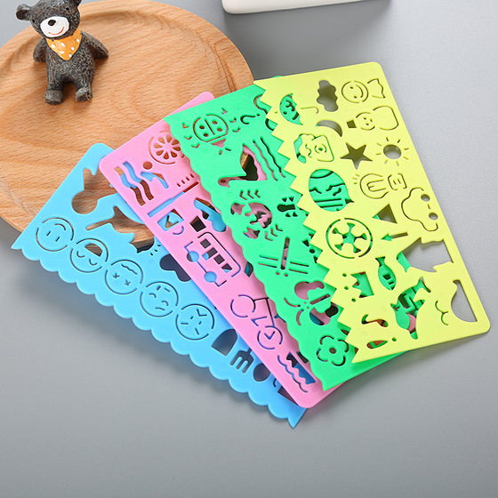 Creative Children's Multifunctional Educational Varied Ten Thousand-Flower Ruler Cute Student Stationery Drawing Practice Drawing Set Ruler