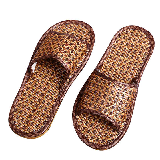 Rattan grass slippers thickened bottom household slippers summer slippers men's and women's sandals wholesale