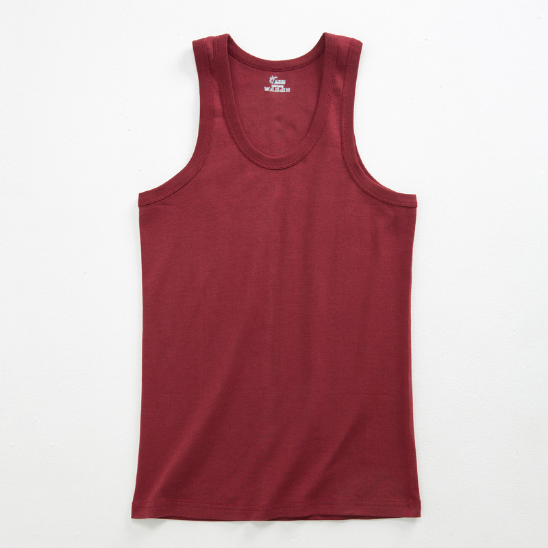 2025 summer new middle-aged men's cotton vest sports hurdle bottoming two-way vest men's summer wholesale