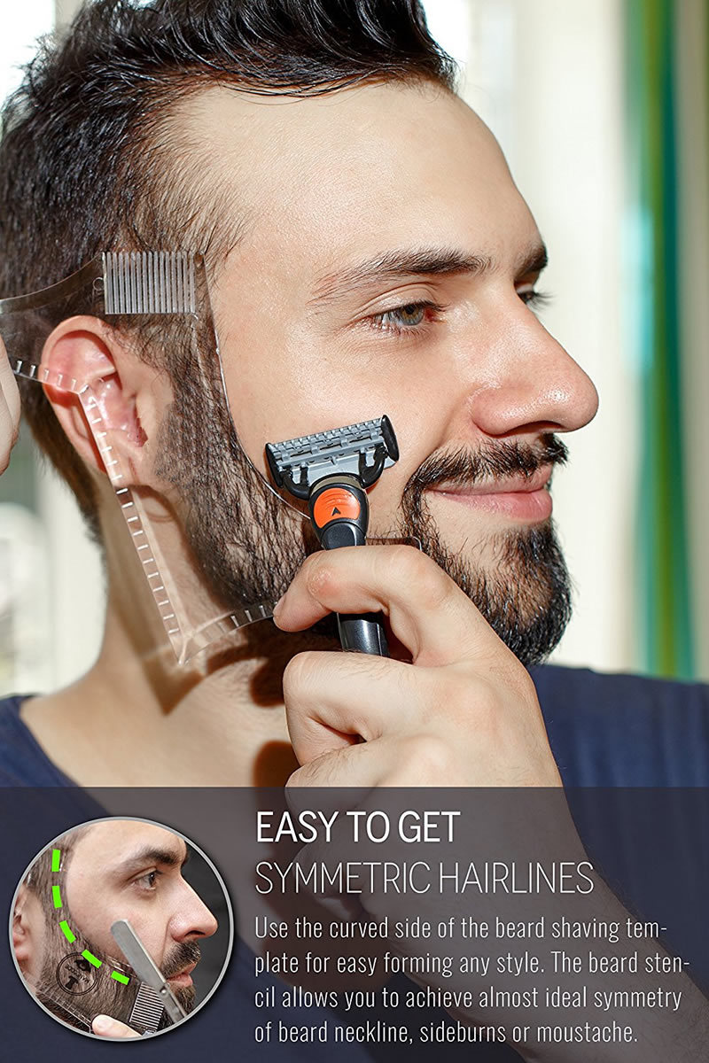 Cross-border e-commerce No. 6 beard styling comb, beard ruler, beard styling tools, beard styling comb