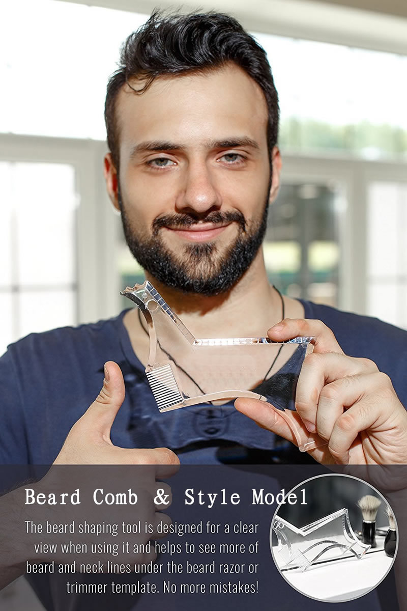 Cross-border e-commerce No. 6 beard styling comb, beard ruler, beard styling tools, beard styling comb