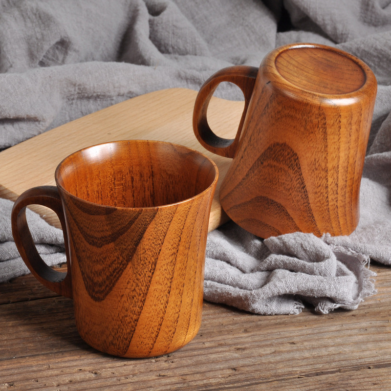 メーカー直販天然酸っぱいナツメの木のコップはハンドルの新品のマグカップの事務室のコップの日本式のコップを持ちます。|undefined