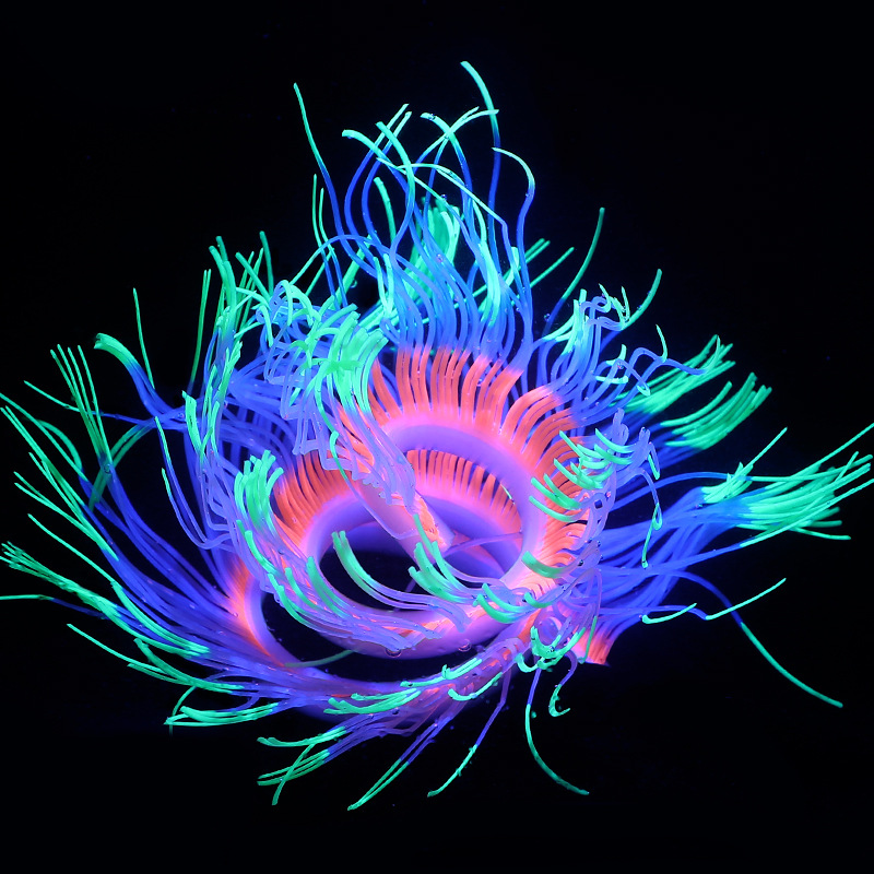 Supply cross-border e-commerce aquarium landscaping fish tank decorations silicone simulation software coral-variety anemone