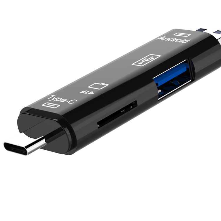 Factory wholesale otg Mobile phone Multi-Function Card Reader 3.1 converter type-c five-in-one TF card U disk