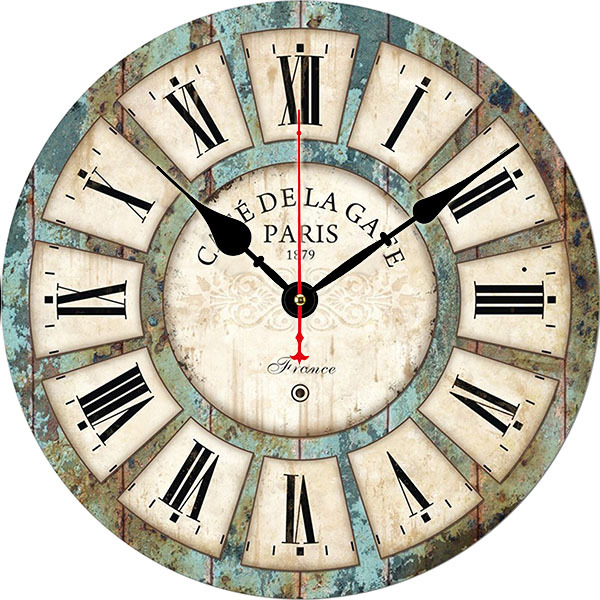 Cross-Border Wall watch European simple wall clock retro clock creative clock wooden alarm clock European and American silent wall clock