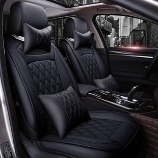 New full leather car cushion AB Hangzhou embroidered diamond car five seat cover Factory Direct T-98