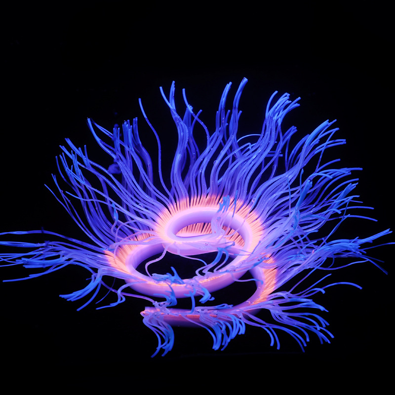 Supply cross-border e-commerce aquarium landscaping fish tank decorations silicone simulation software coral-variety anemone