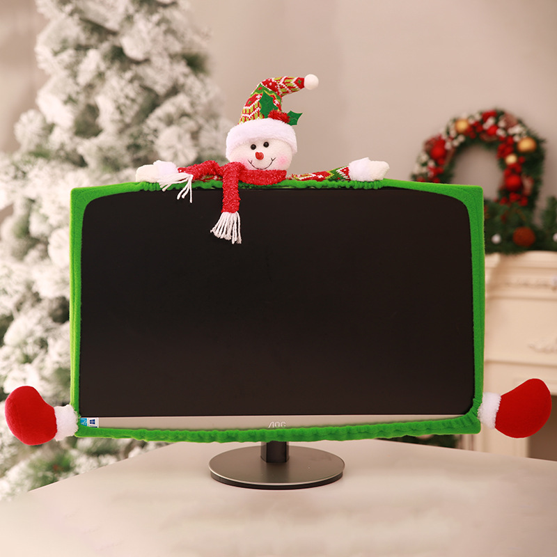 Foreign trade hot Christmas decoration supplies three-dimensional cartoon Computer cover non-woven computer dress-up factory wholesale