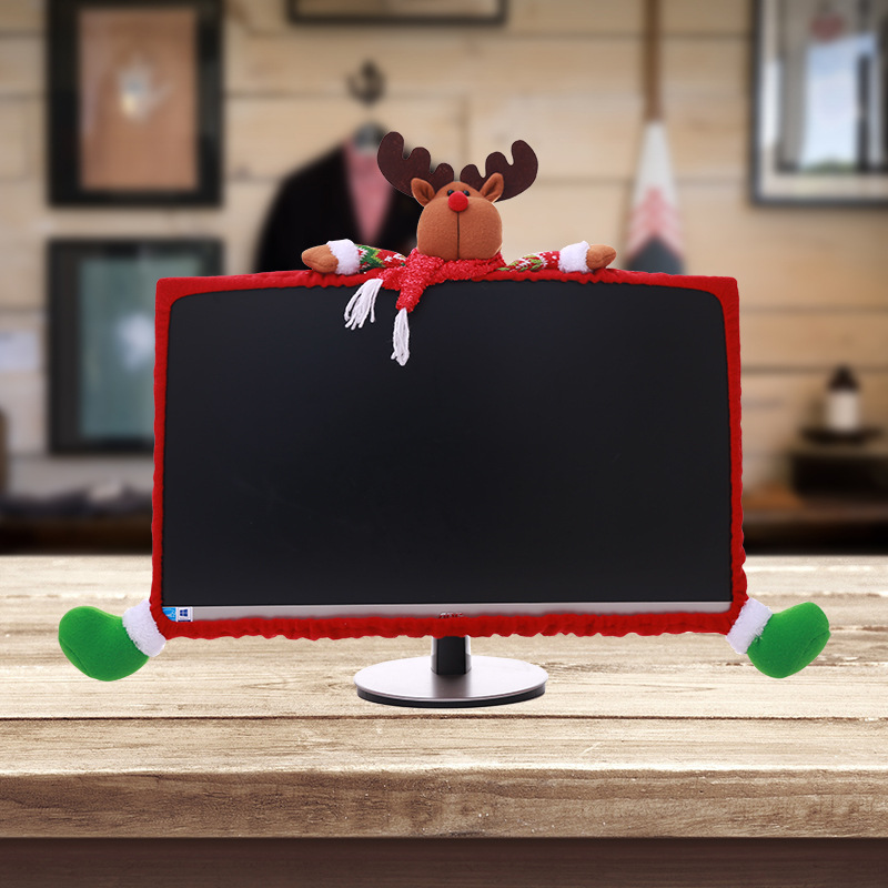 Foreign trade hot Christmas decoration supplies three-dimensional cartoon Computer cover non-woven computer dress-up factory wholesale