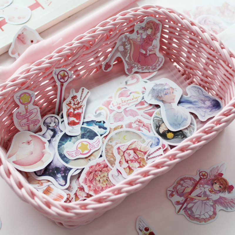 Cute Cartoon creative mobile phone hand account sticker Korean diy decoration material Children's small sticker sticker bag