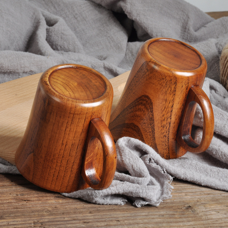 メーカー直販天然酸っぱいナツメの木のコップはハンドルの新品のマグカップの事務室のコップの日本式のコップを持ちます。|undefined
