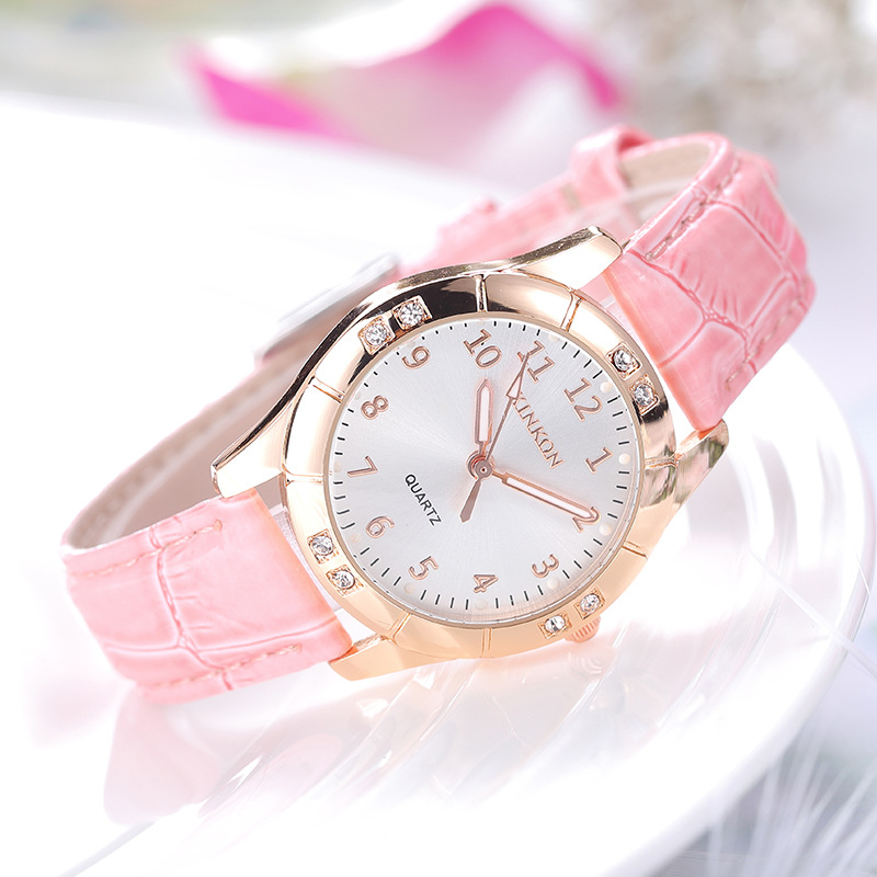 Korean Style Fashion Watch Trendy Student Watch Women's Waterproof Belt Casual Rhinestone Luminous Quartz Women's Watch