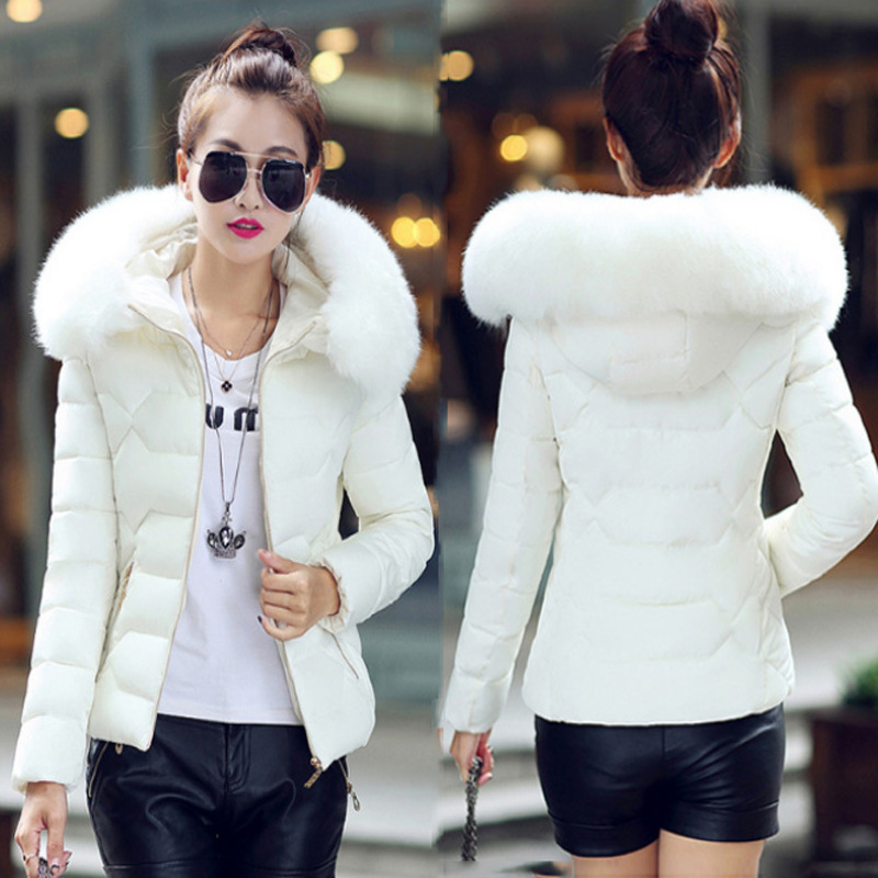 Cross-border cotton-padded coat women's 2022 autumn and winter New Korean version of large size wool collar short cotton-padded coat women's cotton-padded jacket coat