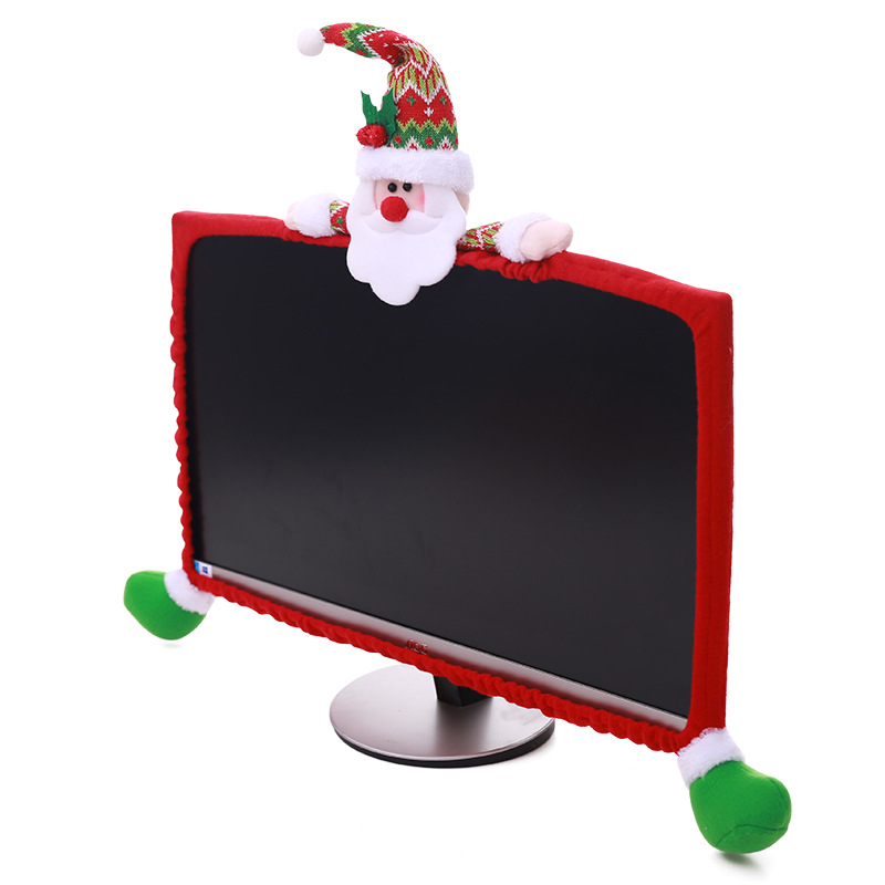 Foreign trade hot Christmas decoration supplies three-dimensional cartoon Computer cover non-woven computer dress-up factory wholesale