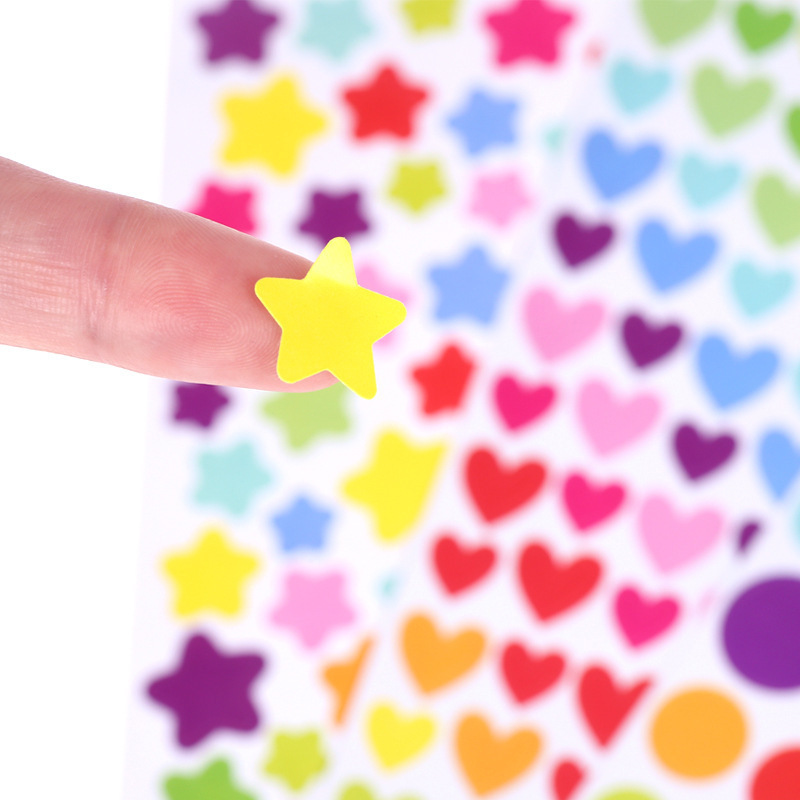 Korean Creative Award Sticker Cartoon Color Diary Hand Account Decorative Sticker Dot Love Five-pointed Star Children's diy