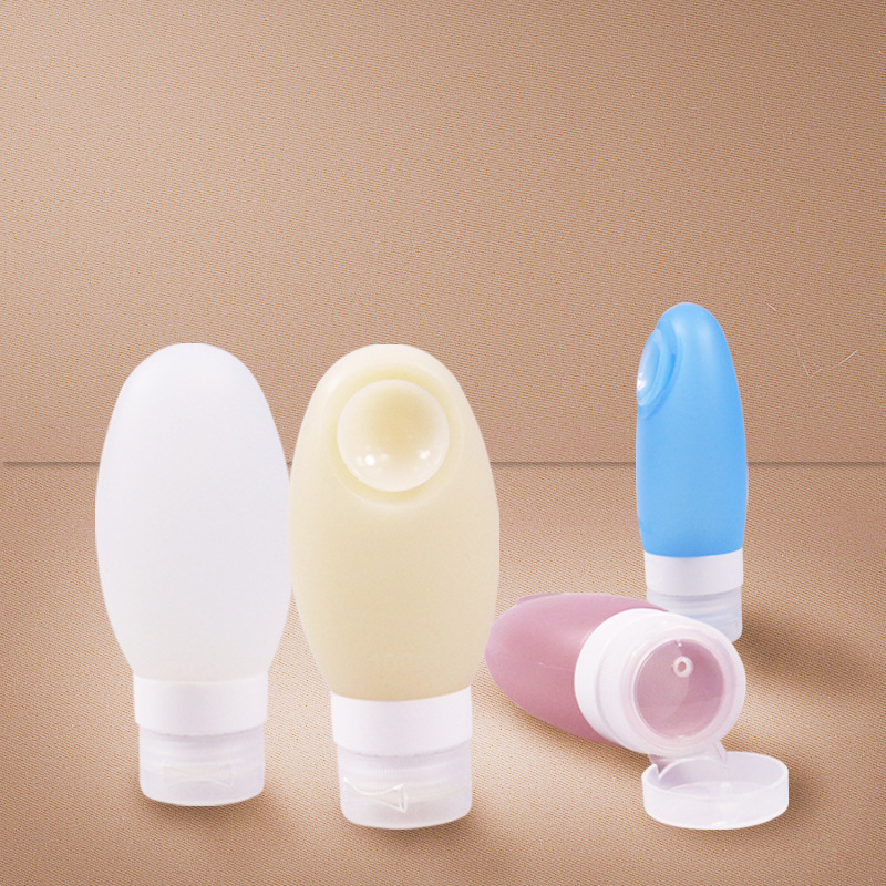 New Round Head Suction Cup Travel Cosmetic Silicone Bottle Empty Bottle Travel Shower Gel Cosmetic Storage Bottle Set