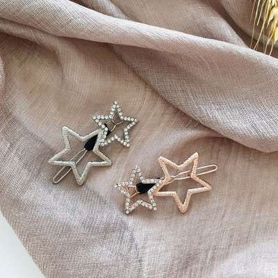 European and American style new alloy creative hairpin star hairpin electroplating hollow five-pointed star hairpin hair accessories wholesale