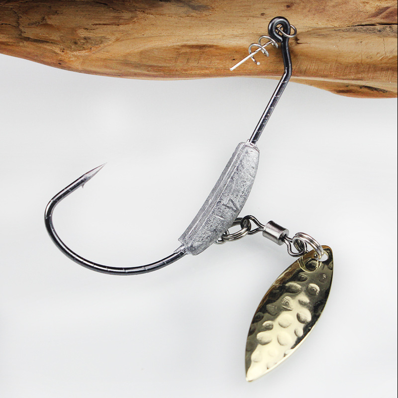 Wei He 4.5G 5.5G 7.2g with lead crank hook plus sequined wide belly single hook 3 Pack Luya lead hook