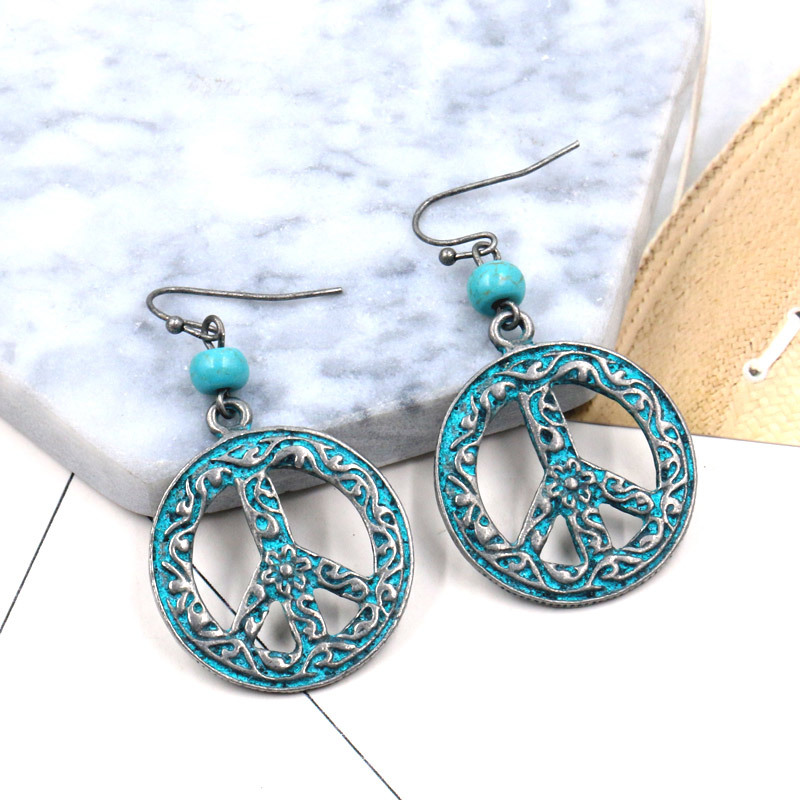 New retro old alloy earrings women's European and American fashion pattern hollow art ear jewelry wholesale factory direct sales