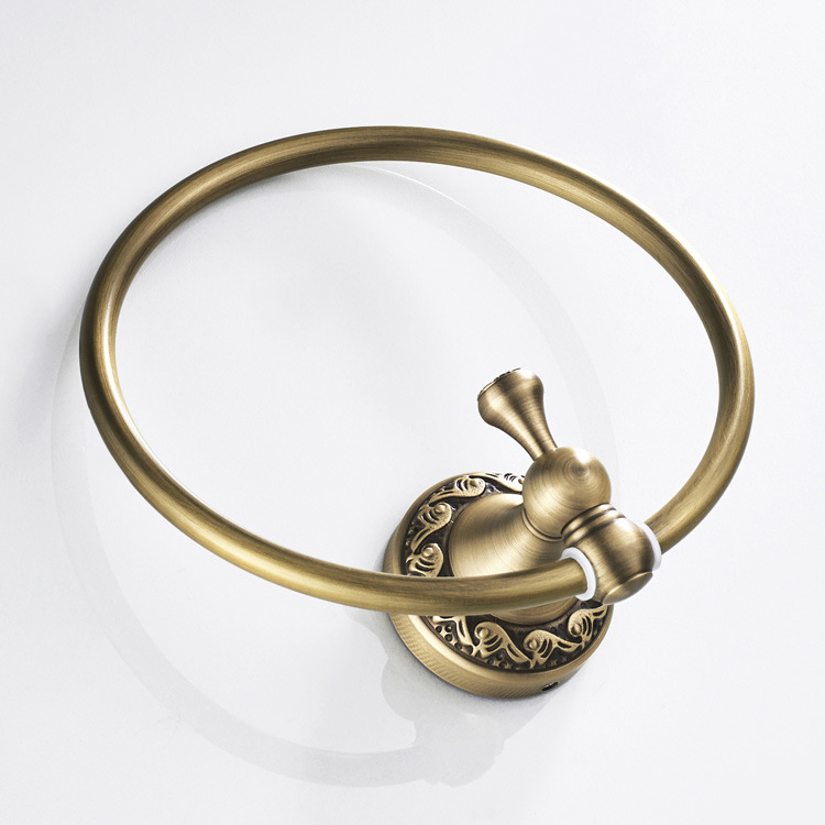 European Antique Brass Towel Ring Vintage Towel Hanger Hardware Hanger Towel Hanging Ring Ring Towel Rack Excellent